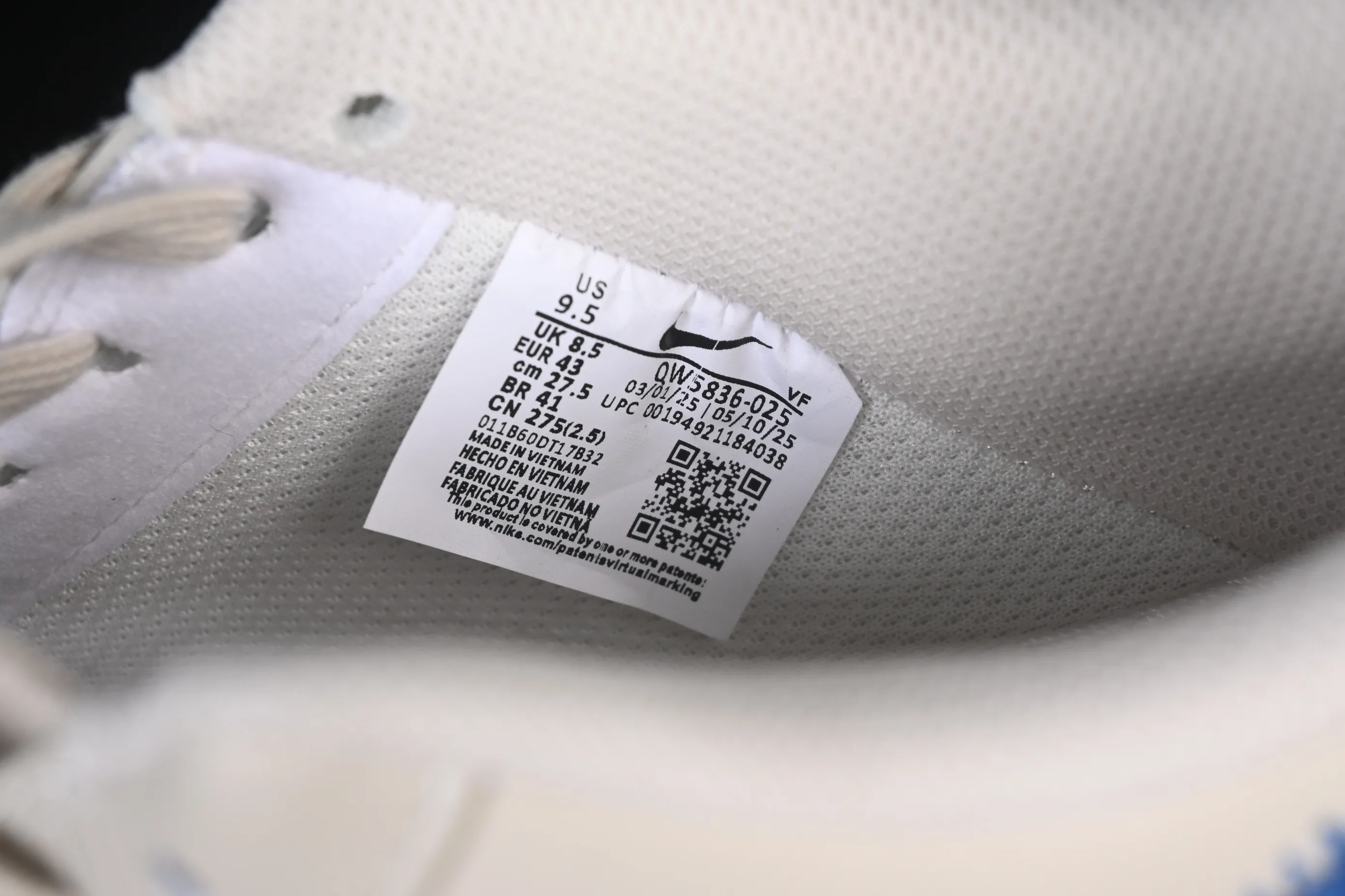 All categories Nk Air Force 1 Air Force series Nk Air Force 1 Low Air Force low-top Nike Air Force 1'07 Low LV co-branded mesh stitching beige Air Force 1 low-top casual sneakers QW5836-025